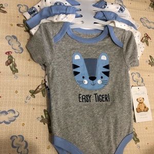 4 pack easy tiger onesies
